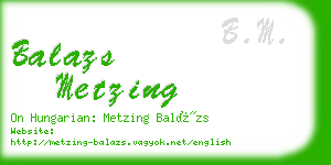 balazs metzing business card